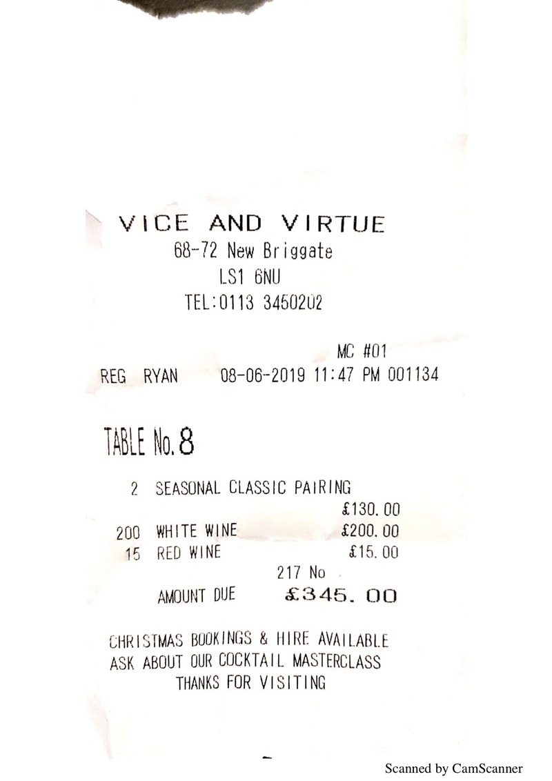 2019 07 16 Vice And Virtue Receipt