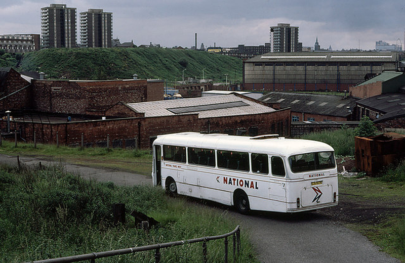 Manchester 1980S Bus Beside The River Irk
